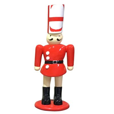 China Europe Home Decor Fiberglass Plastic Christmas Soldier Nutcracker Christmas Gift Sculpture Soldier for sale