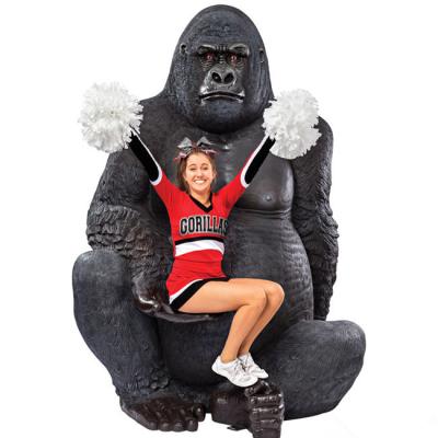 China Europe Large Gorilla Fiberglass Sculpture Character Life Size Statue for Christmas for sale