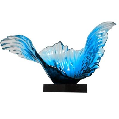 China Europe Imported Blue Clear Glass Resin Wings DIY Craft Ornaments for sale