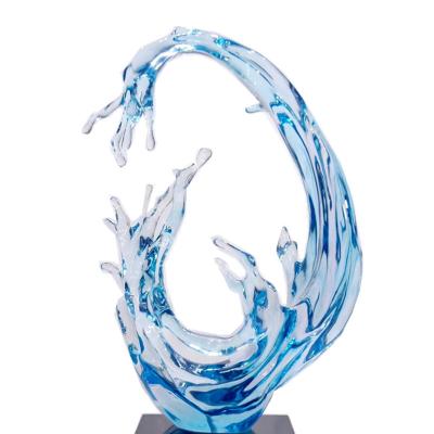 China China Resin Luxury Abstract Sculpture Art Home Decor Handcraft Clear Polyresin for sale