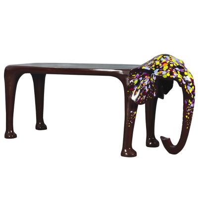 China Europe Home Office Decoration Resin Figures Elephant Fiberglass Handcrafted Colorful Desk For Park for sale