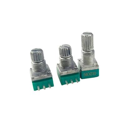 China RV9110NO Small Volume Resistance Adjustable Green Rotary Potentiometer 9MM Volume Control Three-pin Potentiometer Small for sale