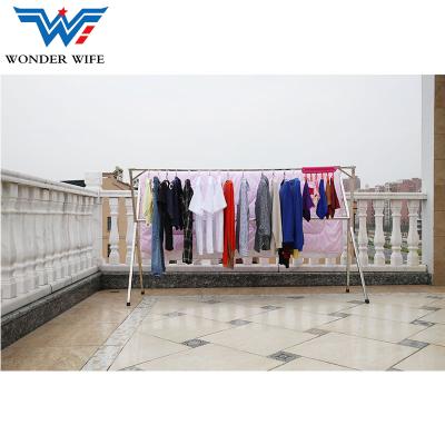 China Eco - Friendly Stainless Steel Material X Shape Convenient Folding Outdoor Clothes Rack for sale