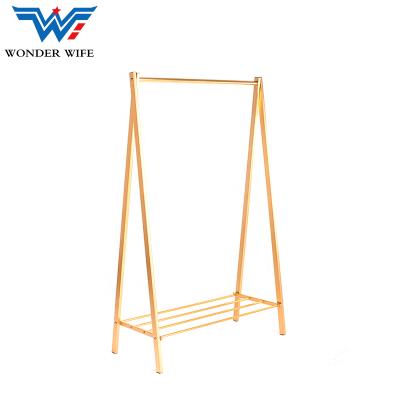 China Modern Aluminum Material Versatility Single Rack Folding Clothes Rack Sundries Rack for sale