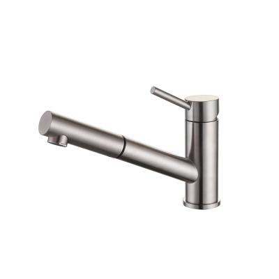 China Factory Hot Selling European 304 Spray Stainless Steel Pull Out Basin Faucet Cold Water Mixer Tap for sale