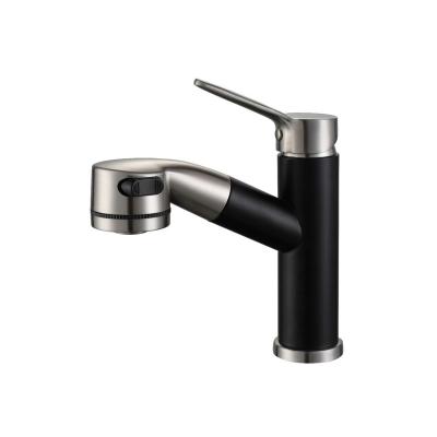 China Hot Selling Spray 304 Stainless Steel Bathroom Pull Out Basin Sink Faucets Hot And Mixer Taps Cold for sale