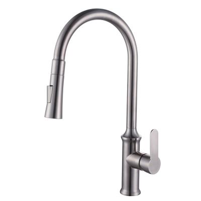 China Pull Out Spray cUPC 304 Stainless Steel Single Handle Pull Out Kitchen Sink Faucet Hot And Cold Water Mixer Tap With Sprayer for sale