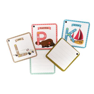 China Custom Learning 26 Letters Kids Eco-Friend ABC Paper Card Custom Learning English Flash Card Handwritten for sale