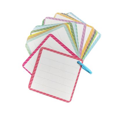 China Eco-Friend Printing Coated Paper Sided Programmable Dry Erase Flash Cards With Plastic Ring Baby Flash Card for sale