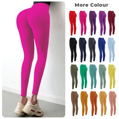 China Breathable OEM printed plus size custom fitness tight high waist butt crack! crack! lift womens yoga pants logo spats for sale