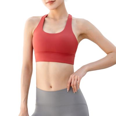 China Wholesale Breathable High Quality Cross Backless Sports Bra Fitness Beauty Back Yoga Bra Women Adults Shirts for sale