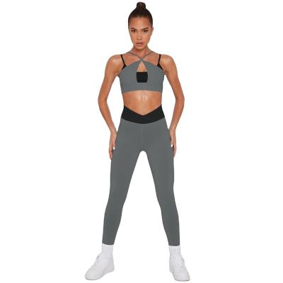 China Breathable Women Tracksuits Yoga Set Workout Clothes Sportswear Gym Clothing Sport Sets Fitness Crop Top Waist Leggings Sports Suits for sale