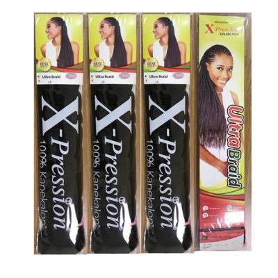 China Crochet Braiding Hair Extension 165g Elephant Braids Ultra Xpression Braiding Hair Pre Stretched Box Twist Synthetic Hair Braiding Extensions for sale