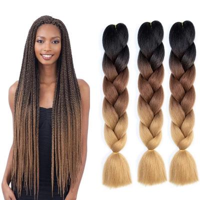 China Synthetic High Temperature Fiber Synthetic Expression Super Jumbo Braiding Hair Yaki Texture Ultra Synthetic Braid Ombre Hair Jumbo Braiding Extensions For Woman for sale