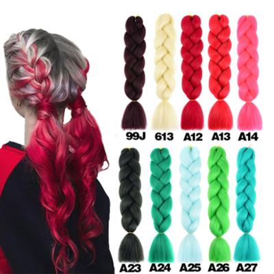 China Synthetic High Temperature Fiber Elephant Braiding Hair 24 Inch Ombre Color Synthetic Hair Braids Pre Stretched Braiding Hair Extensions Wholesale for sale