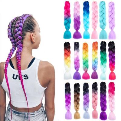 China High Temperature Synthetic Fiber Jumbo Crochet Braiding Hair Wholesale Ultra Synthetic Jumbo Braiding Hair 24inch 100g Xpression for sale