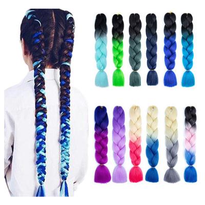 China Synthetic High Temperature Fiber Elephant Braiding Hair 100g 48inch xpression yaki Pre Stretched Ombre Extensions Braids Synthetic Hair Wholesale Multiple Color for sale