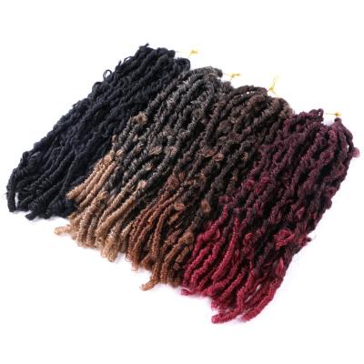 China High Quality With Low Price Synthetic Butterfly Locs Crochet Hair Color Butterfly Faux Locs Passion Twist Soft Distressed Hair NU Locs Braiding Hair for sale