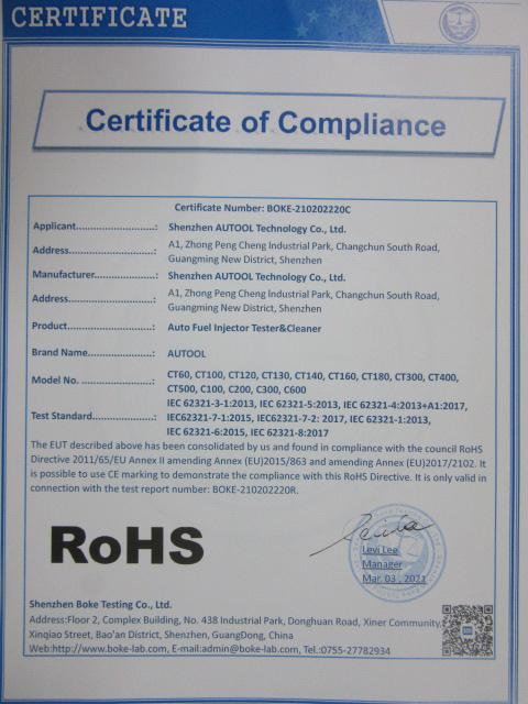 RoHS - ShenZhen AUTOOL Technology Co., Ltd.