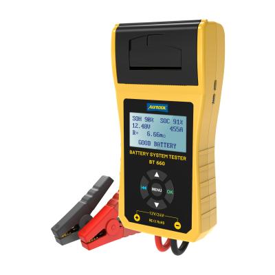 China Support most vehicle coverage Autool BT660/BT-660 Battery Tester 12 Diagnostic Automotive Battery Analyzer with printer for sale