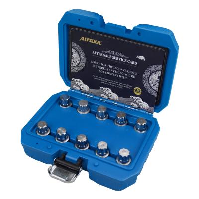 China BMWS AUTOOL Wheel Nut Locking Wrench Tool Kit 10 Pieces Splined Sockets For BMWS for sale