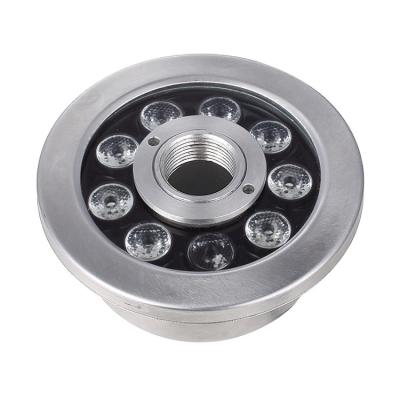 China Easy Install 316L Stainless Steel 9*3W RGB Musical Pond Submersible Led Fountain 24V Underwater Safety Ring Lights for sale