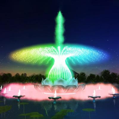 China New Style Installment Easy Easy Operate Controller Unique Designer Lotus Flower Shape Sculpture Fountain Water Dancing Music Fountain for sale