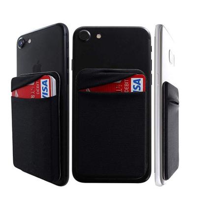 China Vintage Expandable Credit Card Pocket With Lid 3m Sticker Wallet Lycra Smart Phone Card Holder for sale