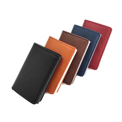 China Wholesale vintage travel business wallet case aluminum pocket rfid leather pop up credit card holder for sale