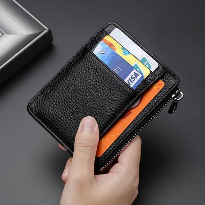 China Vintage credit card holder rfid blocking genuine leather card holder for sale