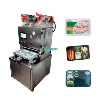 China Fresh food MAP meat box sealing machine fruit tray container box packing machine bowl cup packaging machine for sale