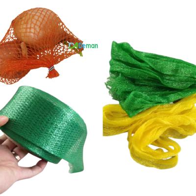 China Recyclable HDPE Mesh Bag Fruit Onion Garlic Orange Potato Packing Net Bags For Mesh Bag Cutting Machine for sale