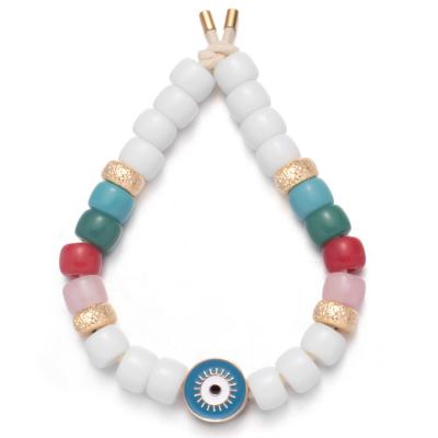 Chine Réglables élastiques de bracelet d'Eve Eyes Enamel Forte Beads avec 2.0mm agrandissent le trou à vendre