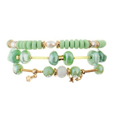 China De geometrische Verse Groene Gift van Kleurencrystal beads bracelets vintage style voor haar Te koop