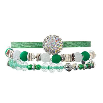 China Pulsera hecha a mano de cuero del verde del partido fijada con la bola minimalista de la roca del Zircon en venta