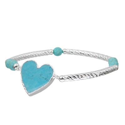 China Regalo en forma de corazón de la salud mental de la turquesa de la ansiedad del alivio del amor natural de la pulsera en venta