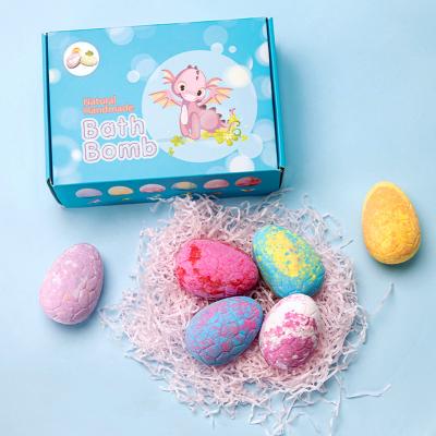 China private label natural bathbombs bath bomb dinosaur eggs gift set kids bath bombs with toys inside for sale