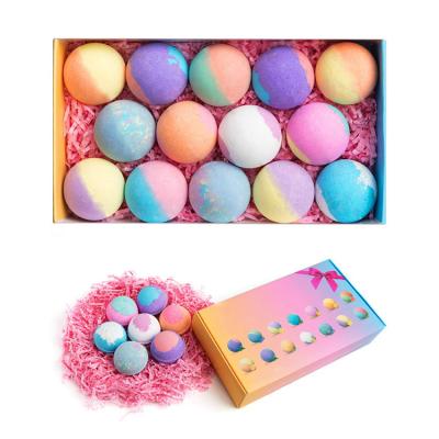 China Hot Sale Coconut Oil Shea Butter Bath Bombs 14PCS Vegan Natural Essential Oils Bath Bomb Gift Set for Kids Women for sale