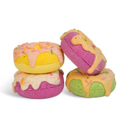 China Private Label Christmas Organic Vegan Bath Bomb Kids Mini Luxury Fizzies Bubble Donut for sale