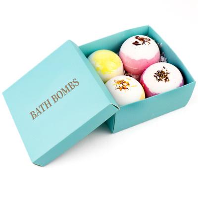 China Private Label Vegan Bath Bombs Gift Set Natural Dry Flowers Glitter Organic for sale