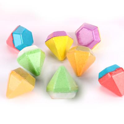 China Factory custom new special-shaped diamond explosion bath salt natural organic vegetarian bath bomb children gift for sale