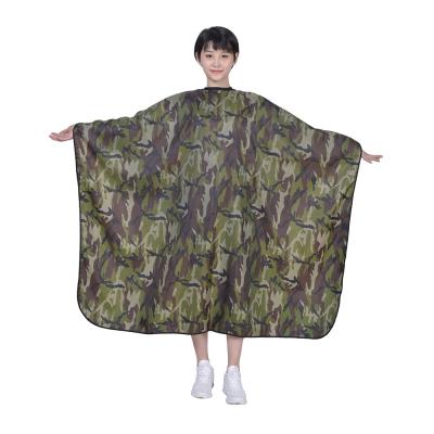 China Durable Satin Barber Hair Capes Army Green Color Hair Cutting Cloak Cape Salon Cap for sale