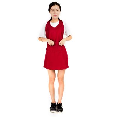 China Factory Sale Dustproof Beauty Salon Apron Barber Apron Red Polyester Beauty Salon for sale