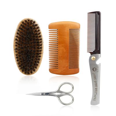 China Factory High Quality Durable Barber Shop Mens Beard Brush Manufacturer Set Beard Kit For Men Grooming Care for sale