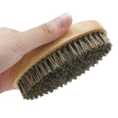 China Durable Professional Men Beard Boar Hair Beard Brush Beard Brush Natural Wood Wholesale for sale