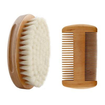 China Healthy Oval Wooden Soft Salon Baby Hair Brush and Comb Kit Wooden Baby Hair Brush Set for sale