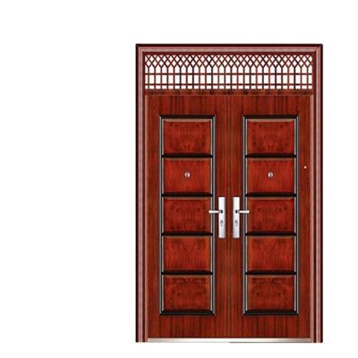 China european standard modern double panels swing pirnar style doors modern exterior door combination slats for sale