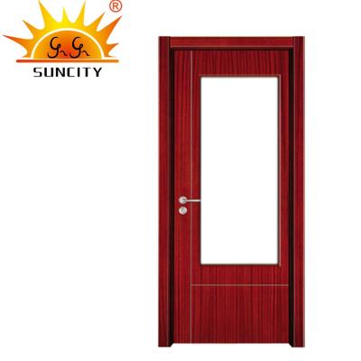 China Simple Design Modern Product Wood Interior Frosted Glass Wood Bathroom Stall Door for sale