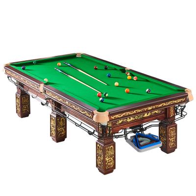 China Indoor Sports Game Table High Performance Coin Operated Billiard Table Carved Solid Wood Billiard Table for sale