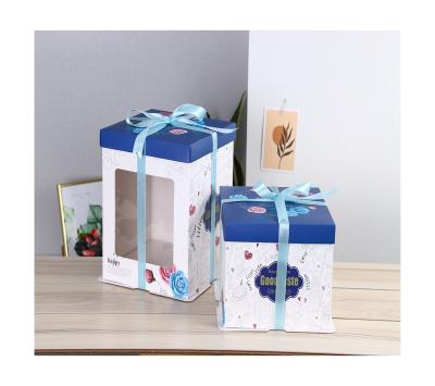 China Recycled Materials Factory Sell Cake Box Various Modern Exquisite Widely Used Transparent Paper Boxes Heightened for sale